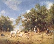 Arab Horsemen Resting Eugene Fromentin